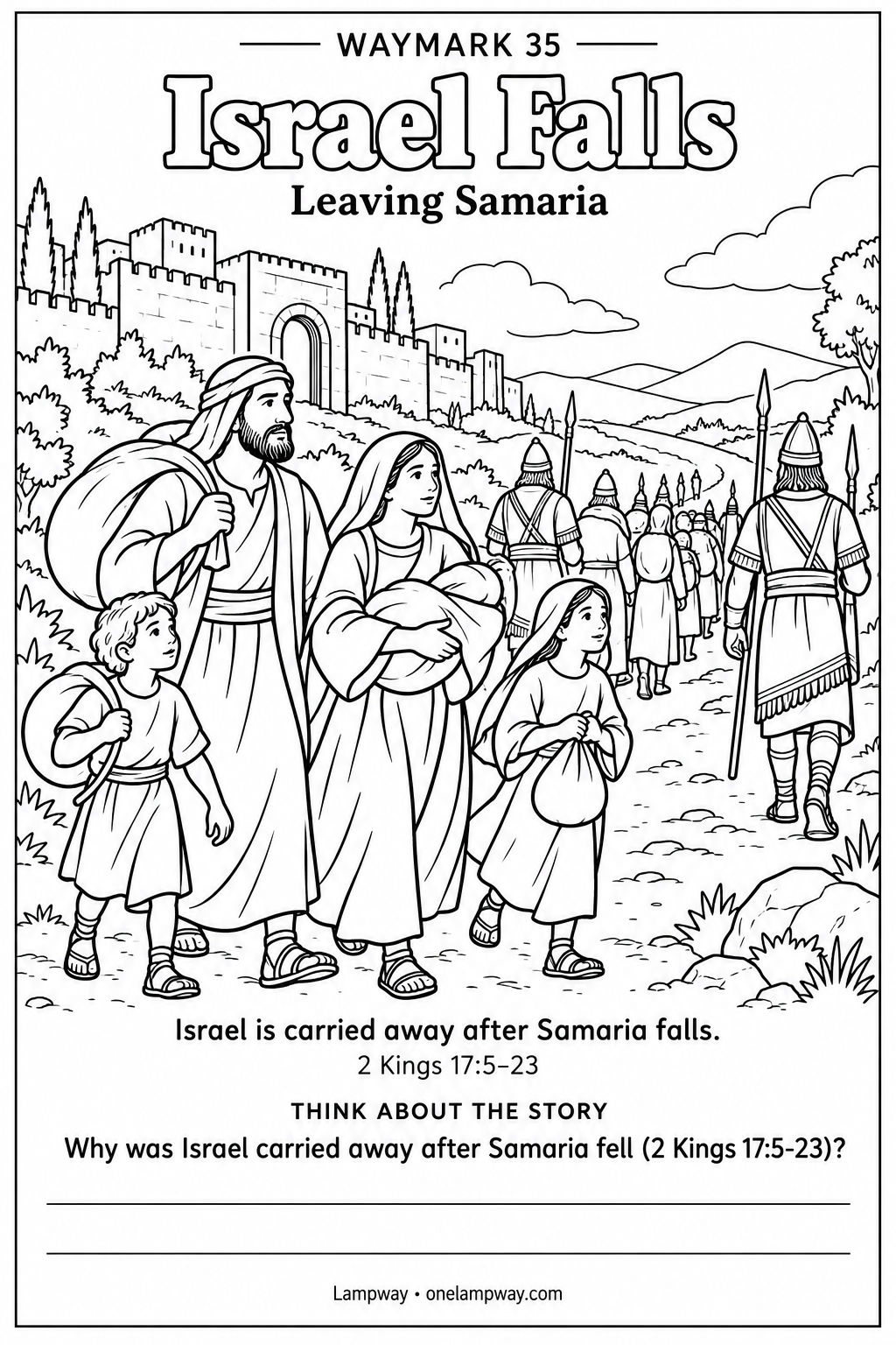 Israel is carried away after Samaria falls. 2 Kings 17:5-23. Why was Israel carried away after Samaria fell (2 Kings 17:5-23)?
